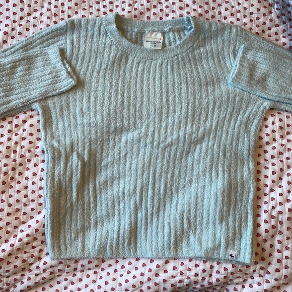 Baby blue Abercrombie kids fuzzy cardigan - Picture 1 of 4